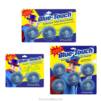 qualità  Blue-touch disposable toilet block deodorant tablet automatic toliet cleaner with 2 3 5 blocks fabbrica